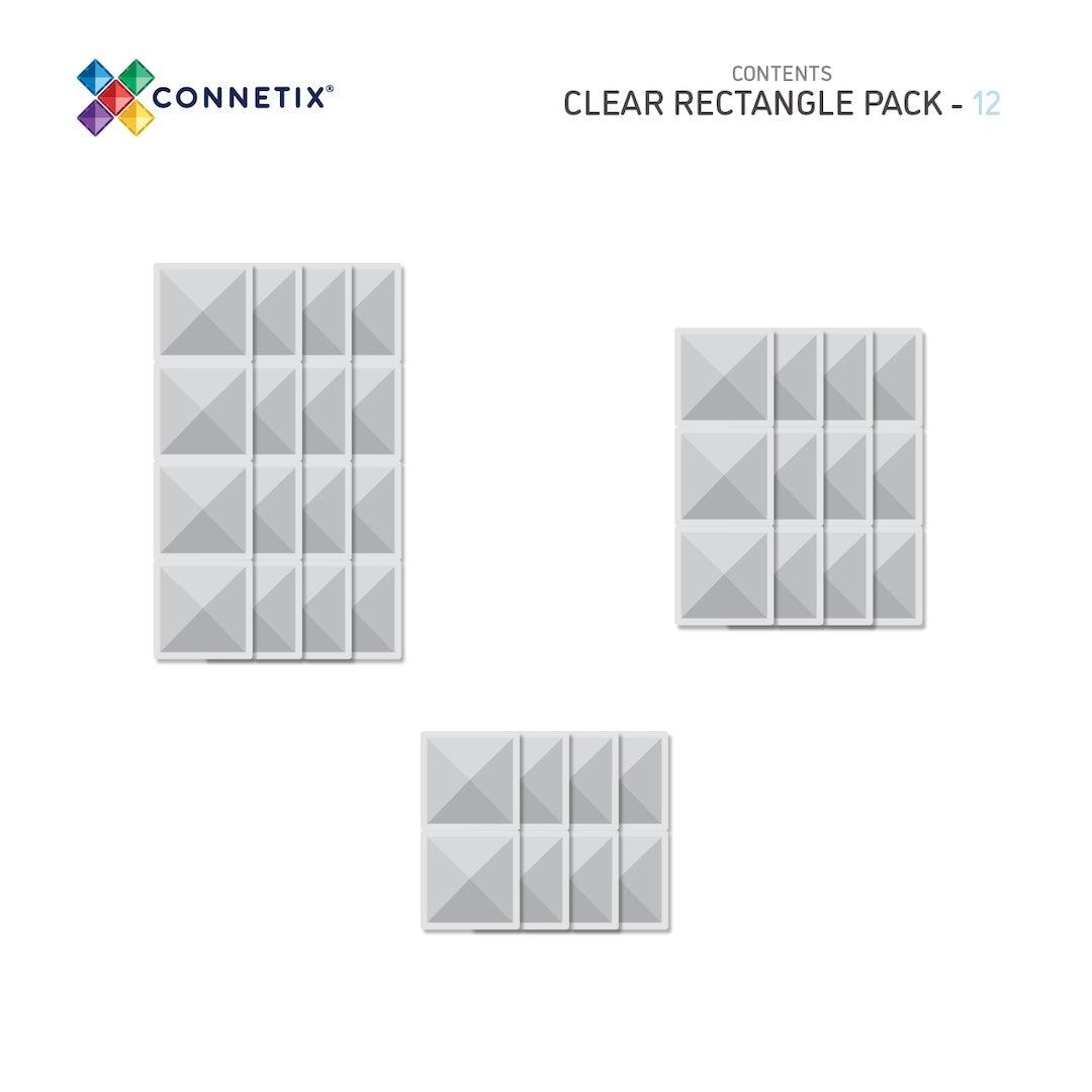 Clear Rectangle Pack 12 pc