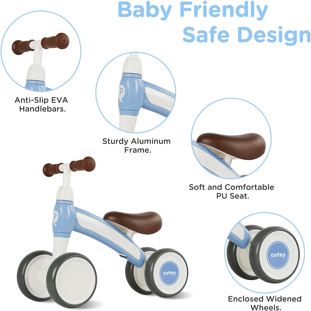 Cutey Baby Walker Balance Bike - Blue 12M+
