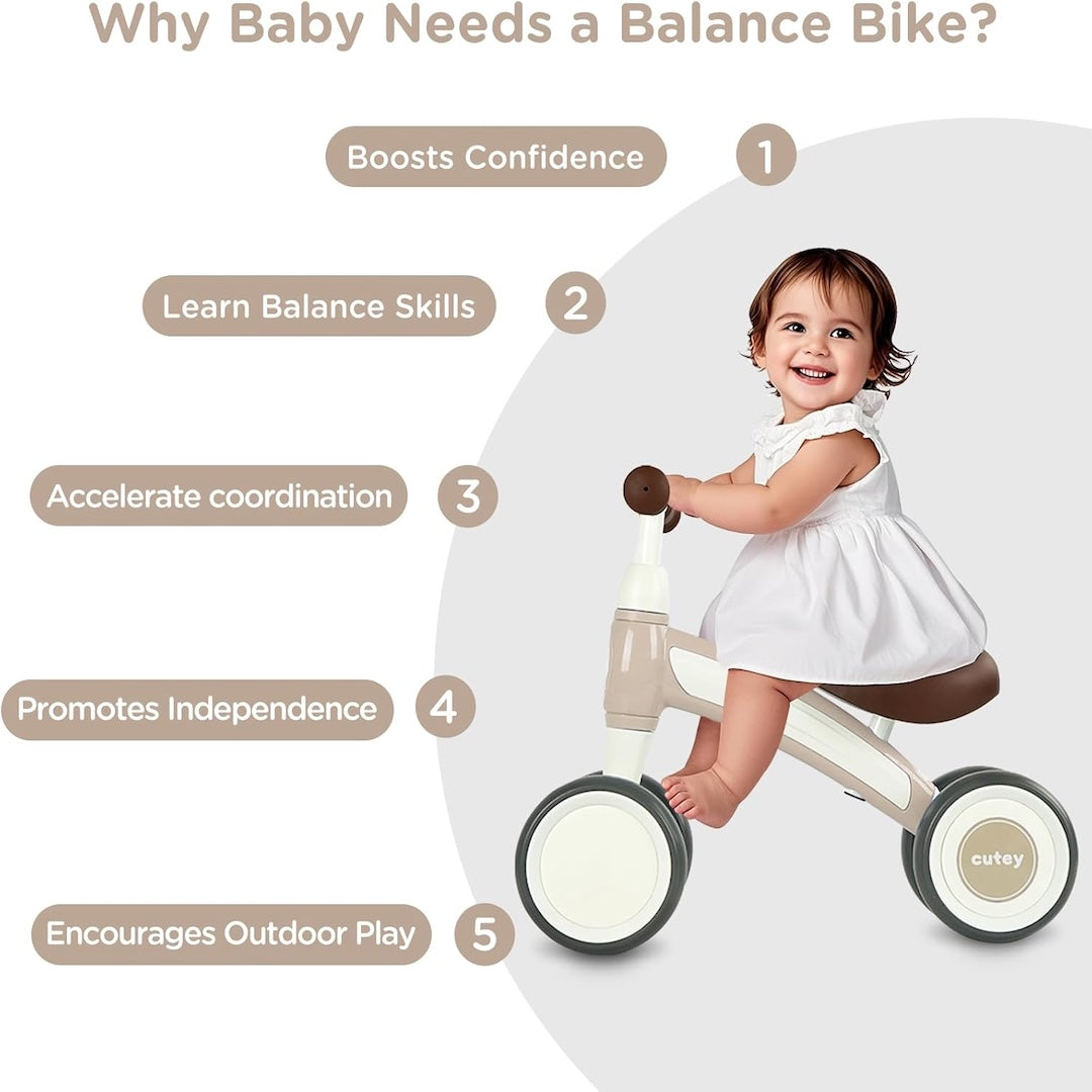 Cutey Baby Walker Balance Bike | Beige