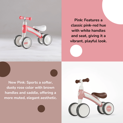 cutey baby walker balance bike pink color difference