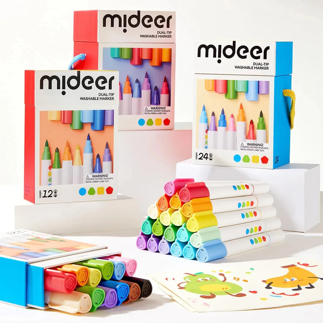 Mideer Dual-Tip Washable Marker 36 Colors