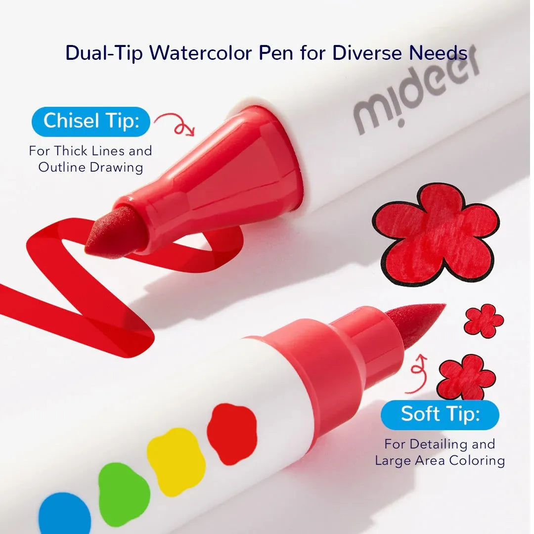 Mideer Dual-Tip Washable Marker 36 Colors