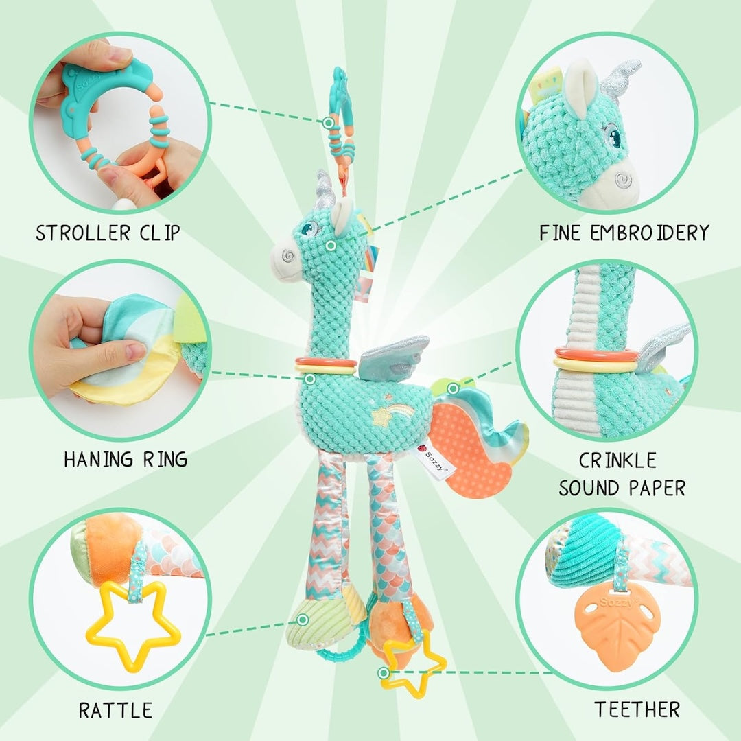 Jollybaby Unicorn Hanging Toy - Sensory toy for baby