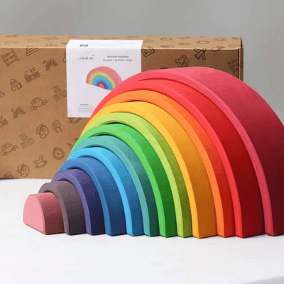 LaLaLull Australia® Wooden Rainbow Stacker 12Pcs Large