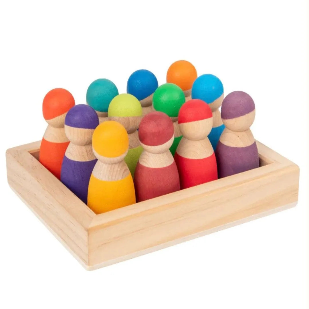 Wooden Rainbow Dolls