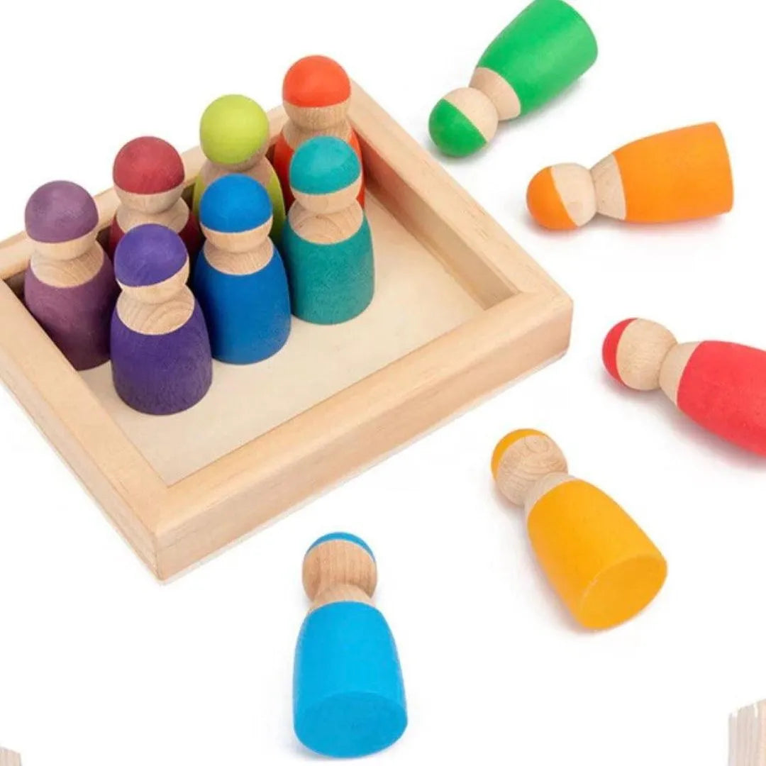Wooden Rainbow Dolls
