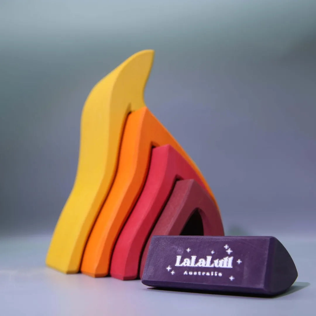 Wooden Rainbow Stacker fire
