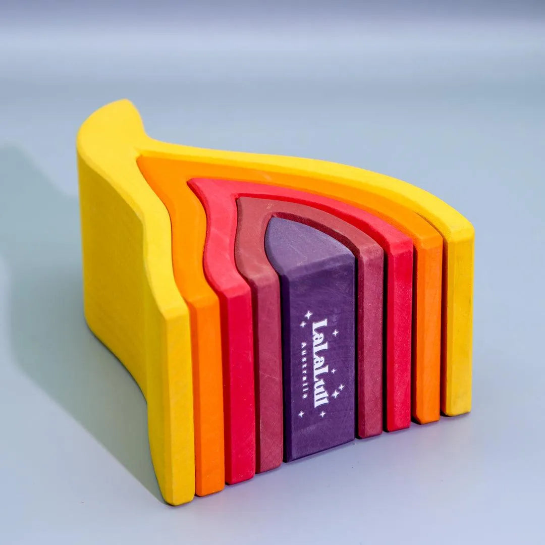 Wooden Rainbow Stacker fire