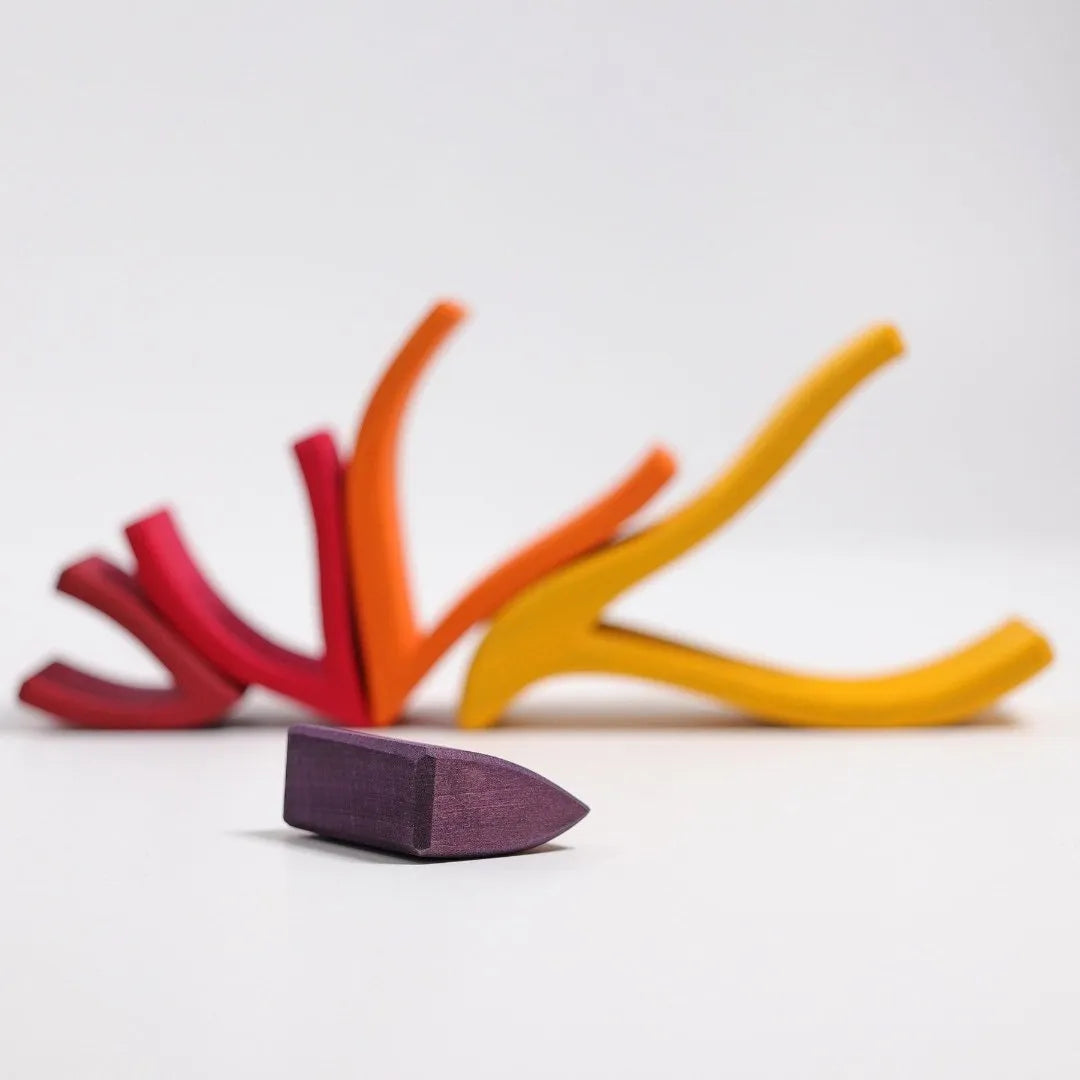 Wooden Rainbow Stacker fire