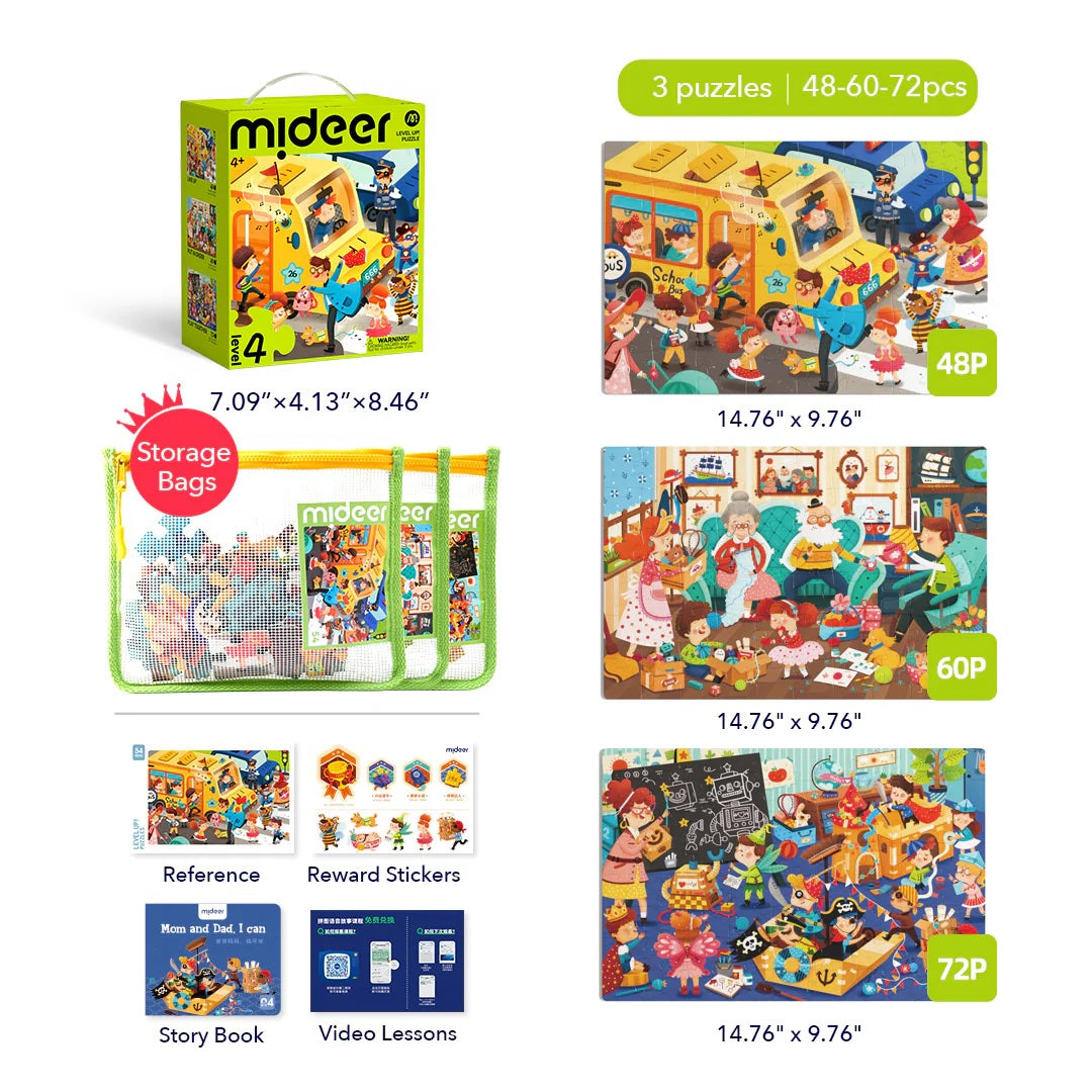 Level Up! Puzzles with Storage Bag - Level 4: A Day Of Mine 48P-72P