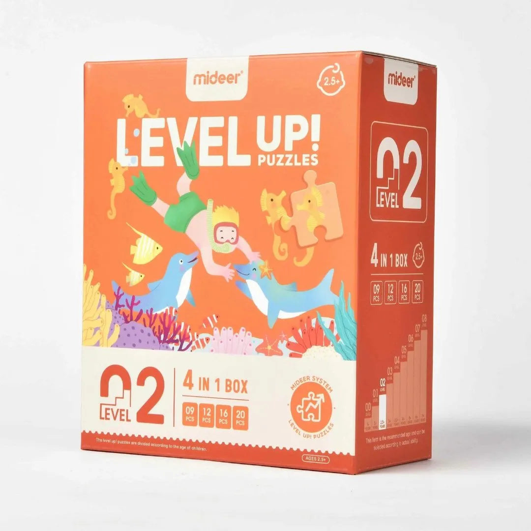 Mideer Level Up Puzzles: Level 2 Living Scenes-4-in-1 Box