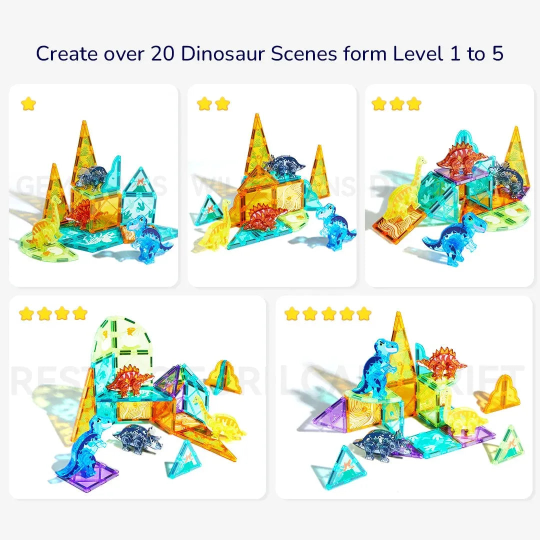 Mideer Magnetic Tiles: Jurassic Adventure 48P