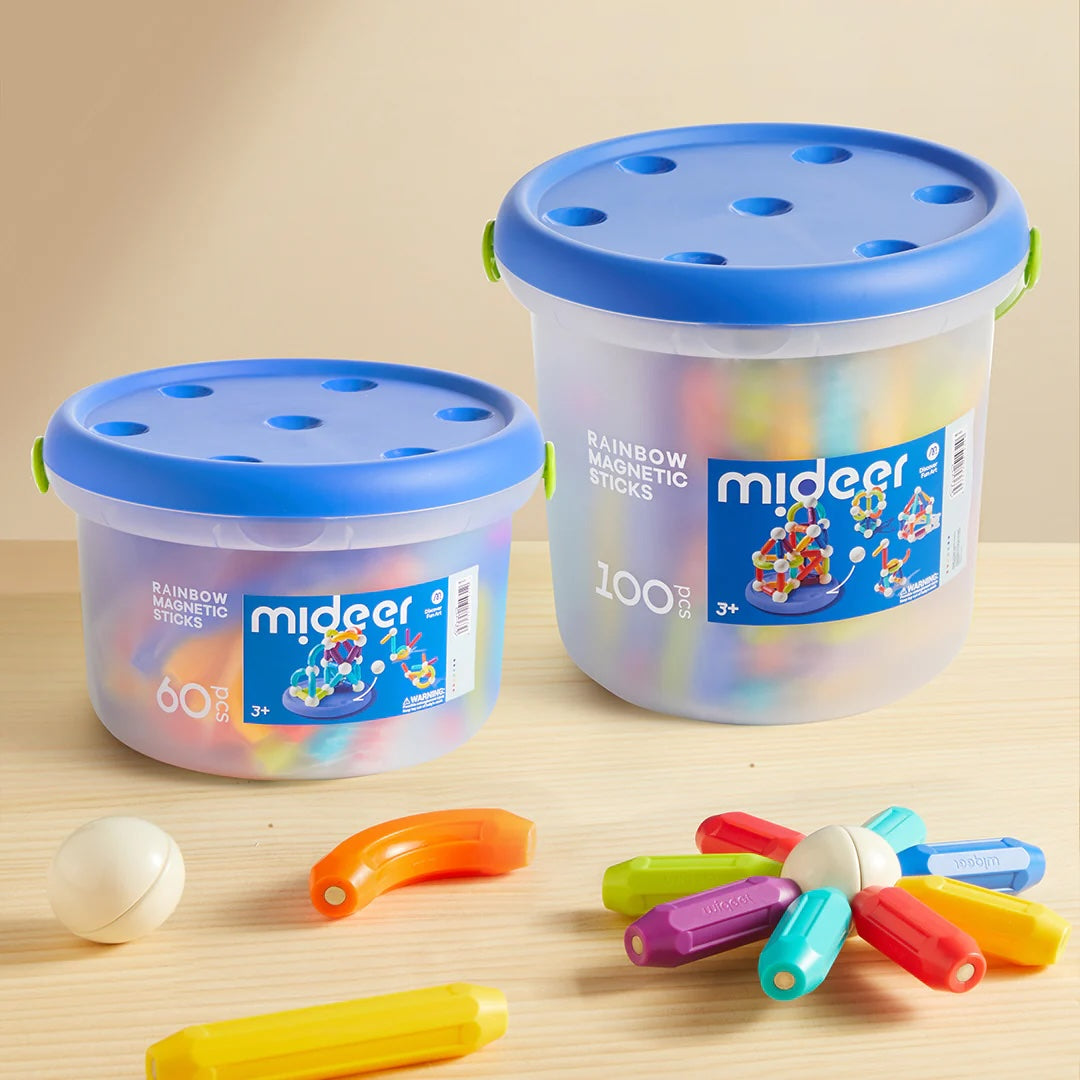 Mideer Rainbow Magnetic Building Stick 100P