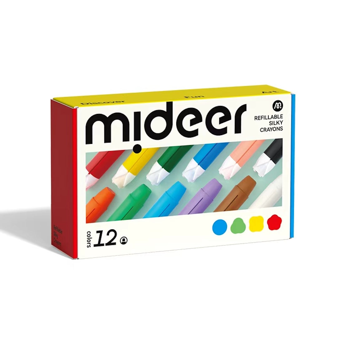 mideer Silky Crayons - Refills 12 Colors