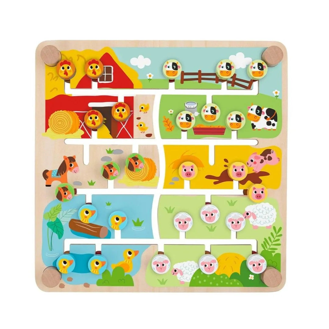 Tooky Toy Wooden Alphabet & Farm Matching Maze