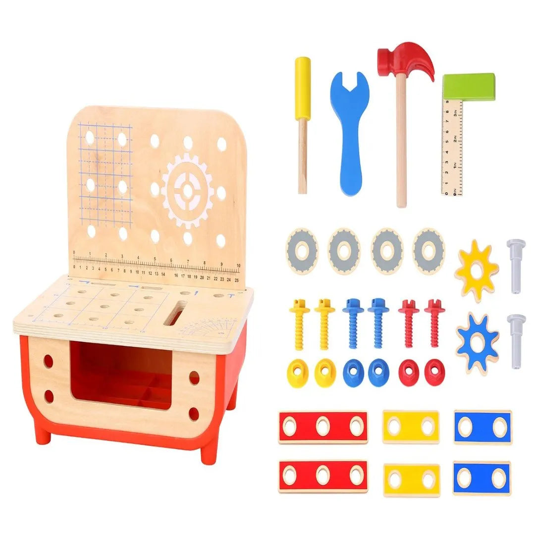 Tooky Toy Deluxe Wooden Work Bench Kids Toy 3Yrs+