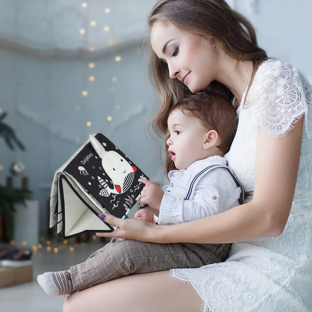 Tummy Time Foldable Mirror with Interactive Sensory Book