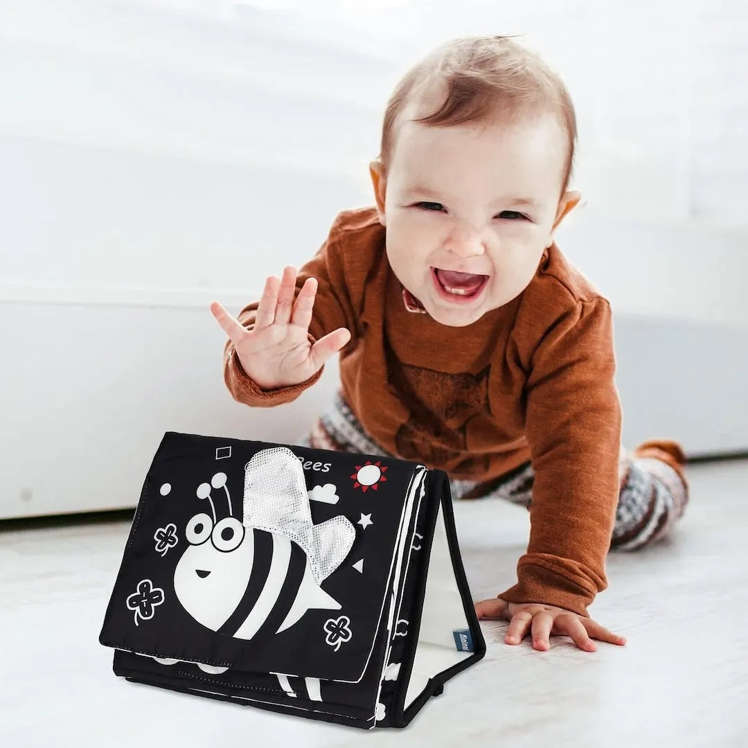 Tummy Time Foldable Mirror with Interactive Sensory Book