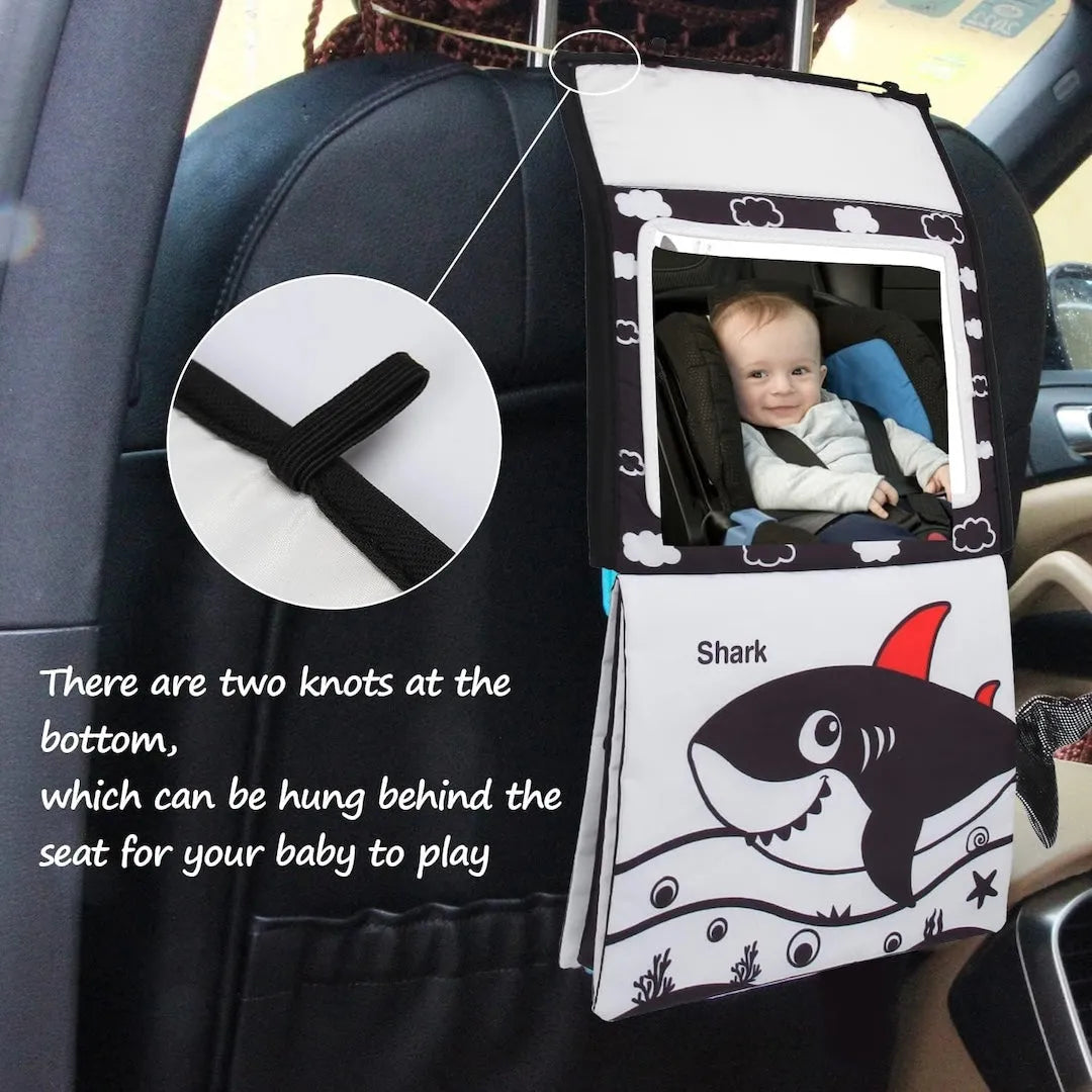 Tummy Time Foldable Mirror with Interactive Sensory Book