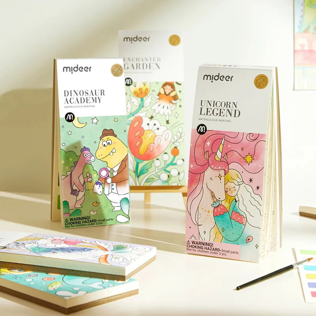 Mideer Watercolour Painting Book: Dinosaur Academy 3Yrs+