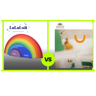 Comparing Lalalull and grimms wooden rainbow