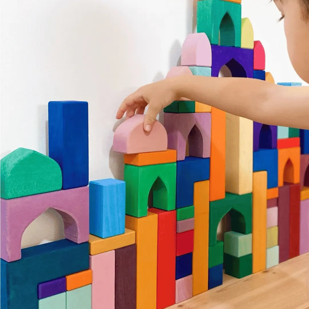 Montessori wooden rainbow toy
