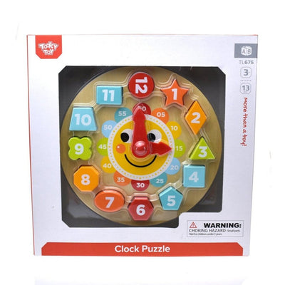 13pc Tooky Toy Wooden Clock Puzzle