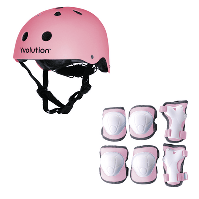 Kids Helmet and Pads Set Pink