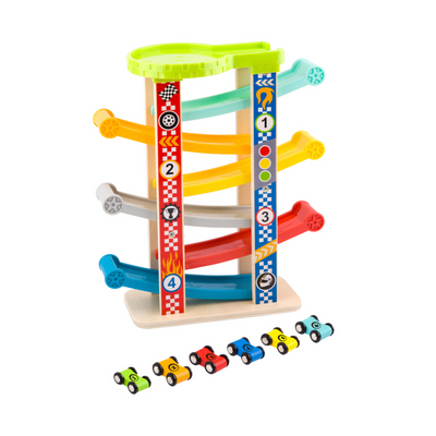 Tooky Toy Sliding Tower Car Run - Large