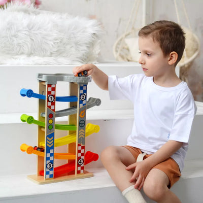 Tooky Toy Sliding Tower Car Run - Large