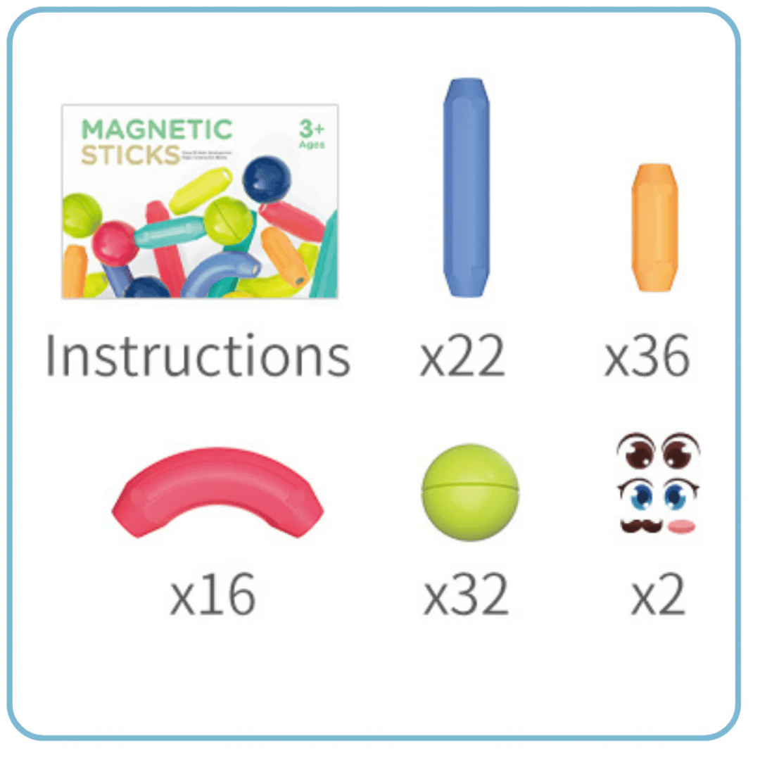 Kebo Magnetic Sticks Building Set 108 Pieces