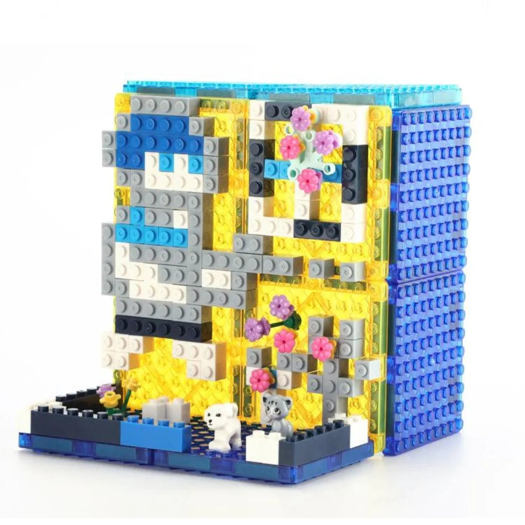 Mini Building Blocks with Magnetic Tiles - 516 Pieces