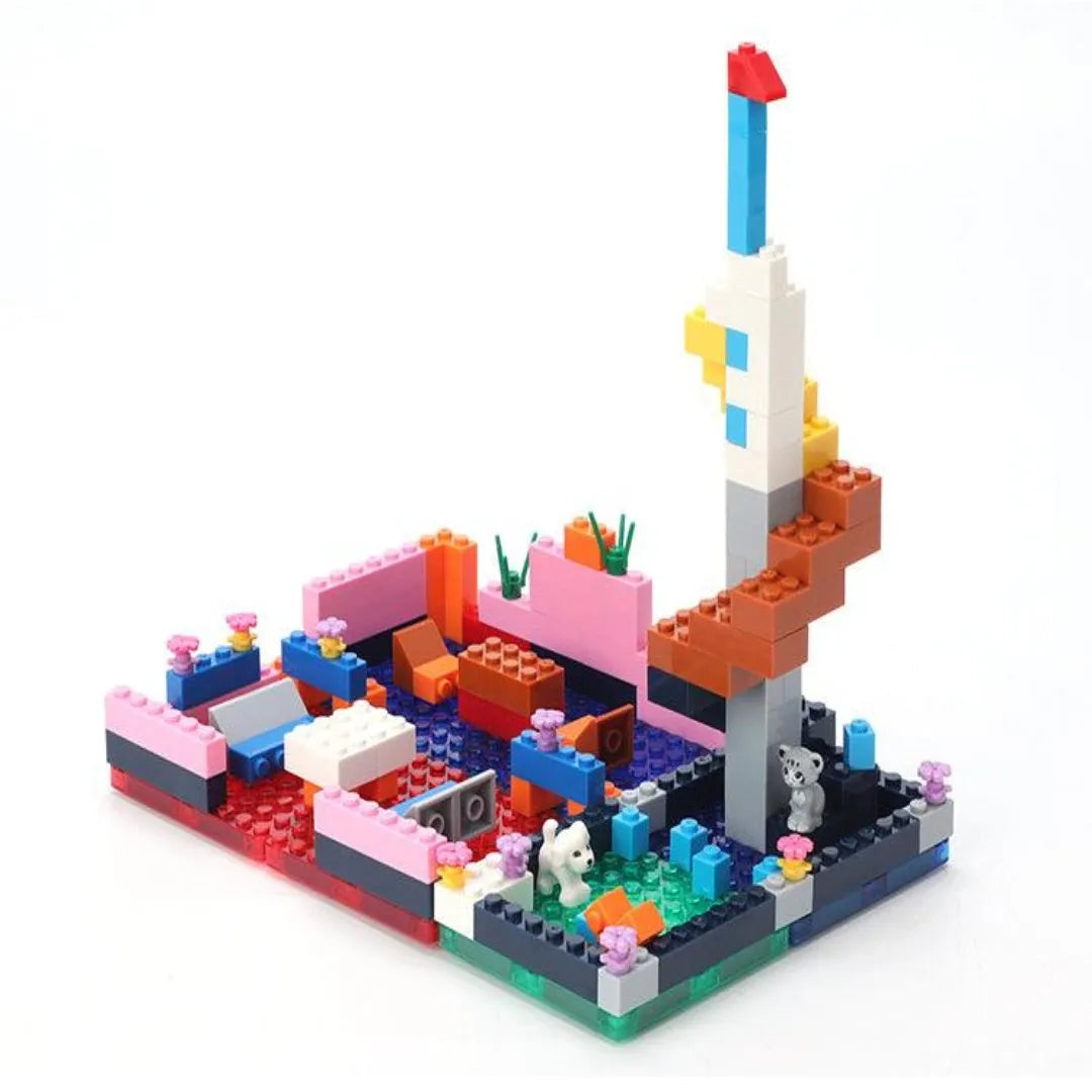 Mini Building Blocks with Magnetic Tiles - 516 Pieces