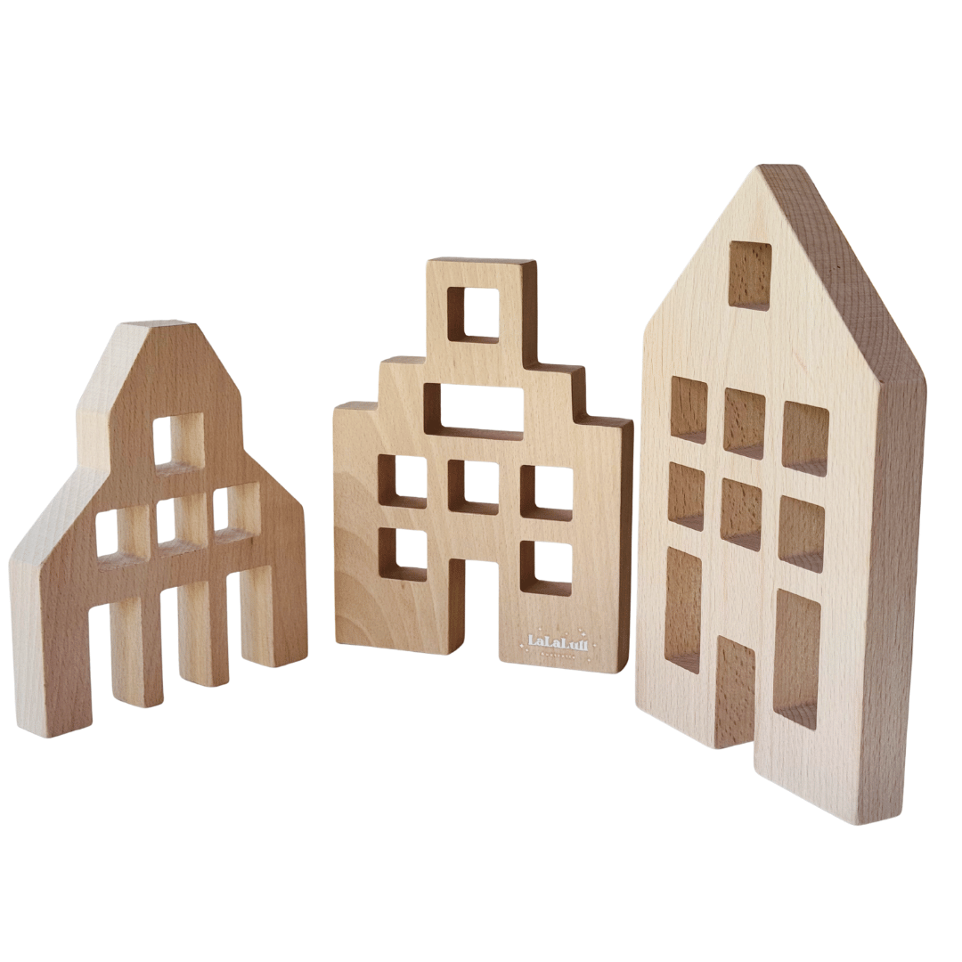 LaLaLull Australia® Beechwood Trapezoidal House 3Pcs Set