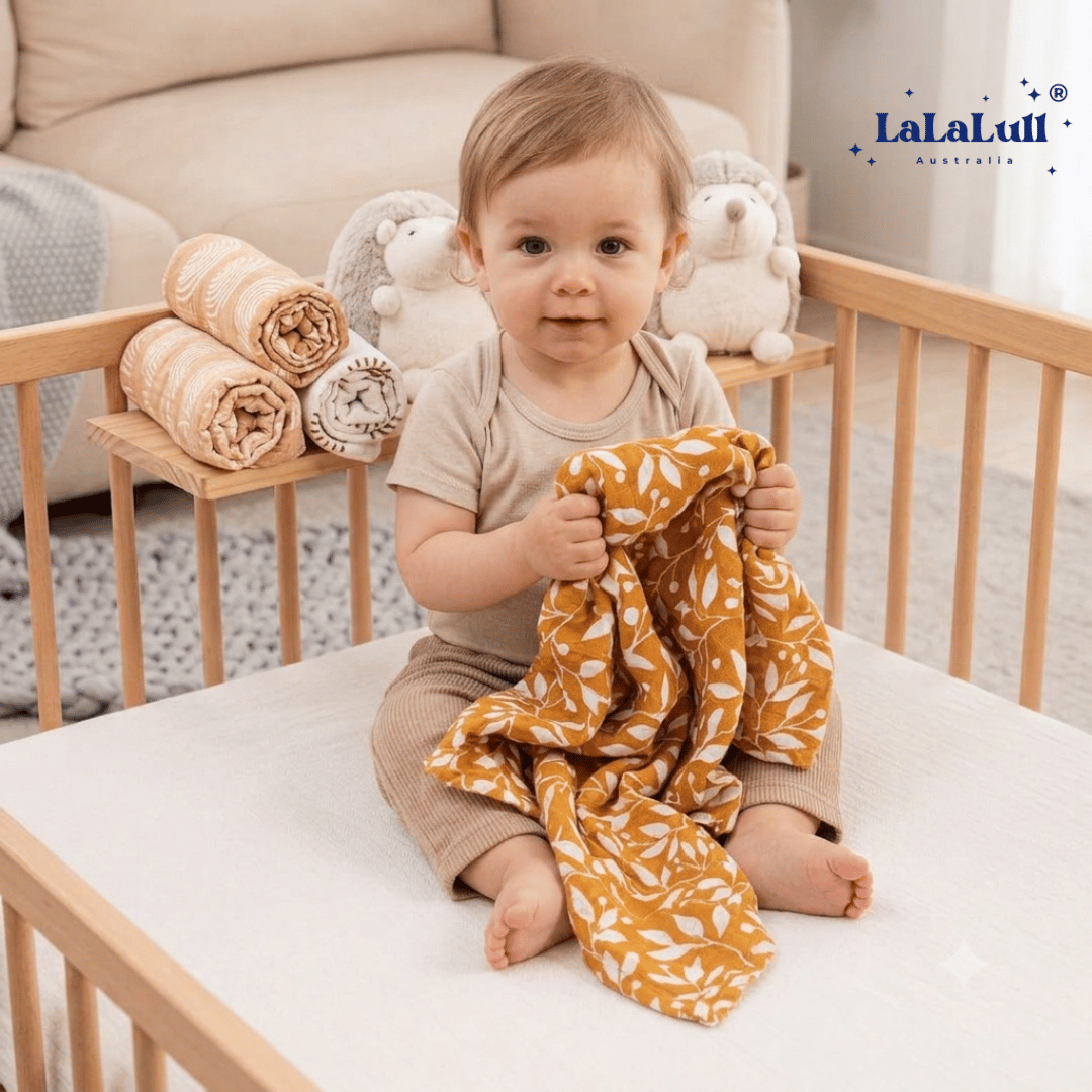 LaLaLull Australia® Newborn Muslin Wraps 3Pcs Set- 100% Premium Cotton