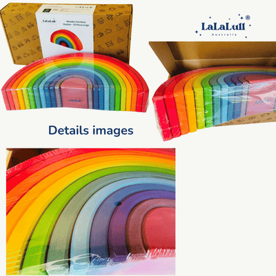 LaLaLull Australia® Wooden Rainbow Stacker 12Pcs Large