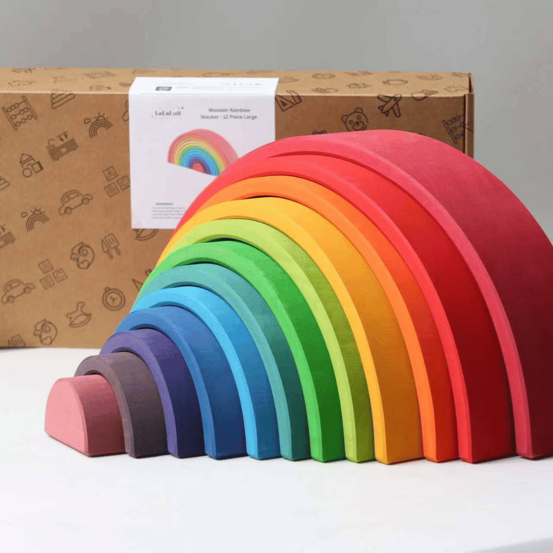 LaLaLull Australia® Wooden Rainbow Stacker 12Pcs Large