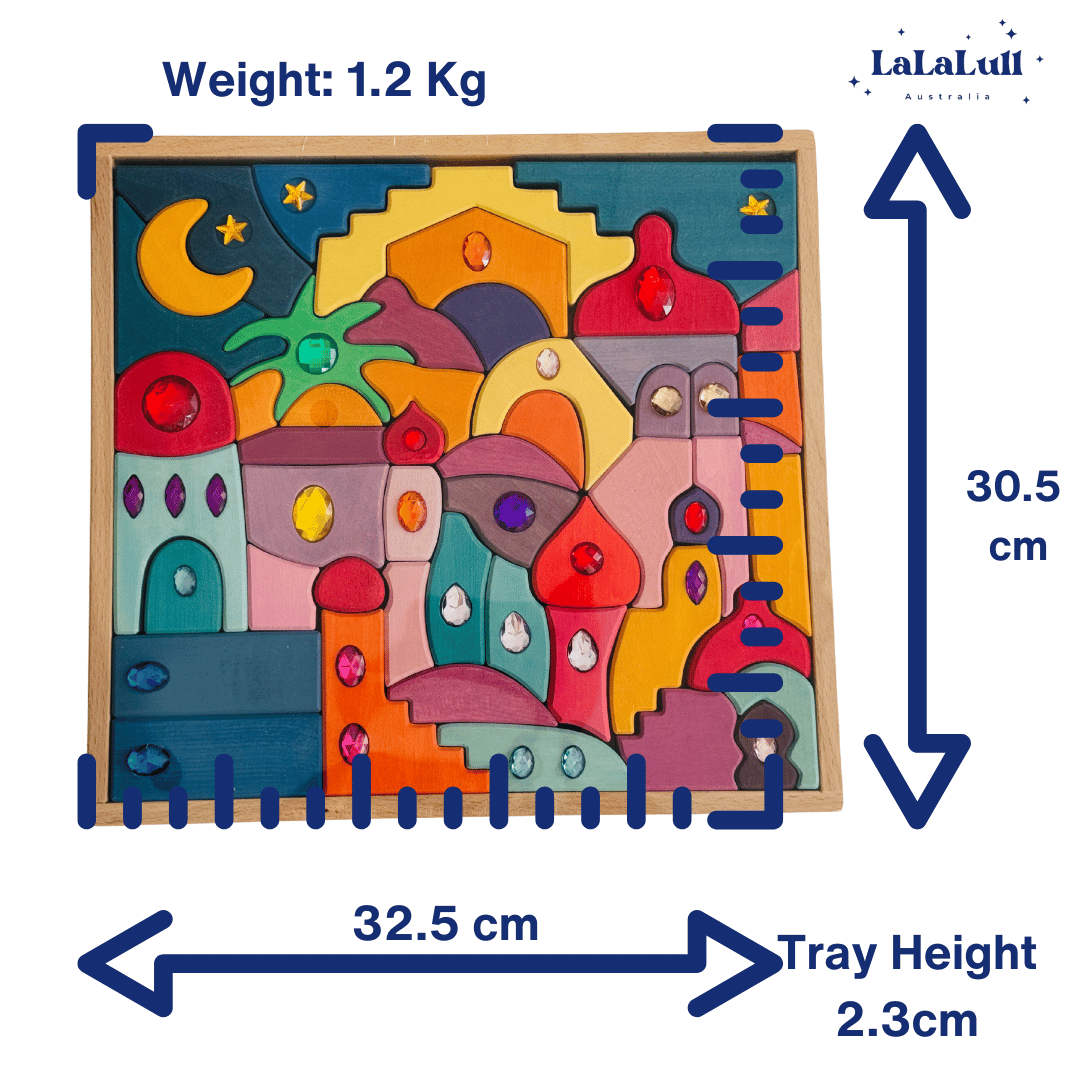 LaLaLull Australia® Gem Blocks with Tray - 53 Pieces