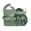 LaLaLull Australia® Silicone Baby Bib – Sage Dinosaur (2026 Edition)