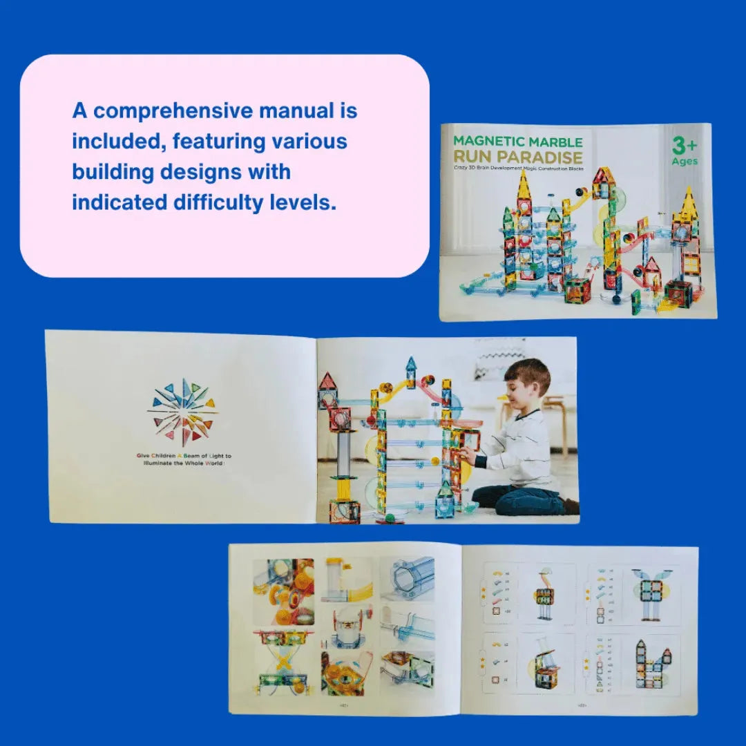 Magnetic Marble Run -208 Pcs – BabyCoo Aus Magnetic Marble Run -208 Pcs – BabyCoo Aus