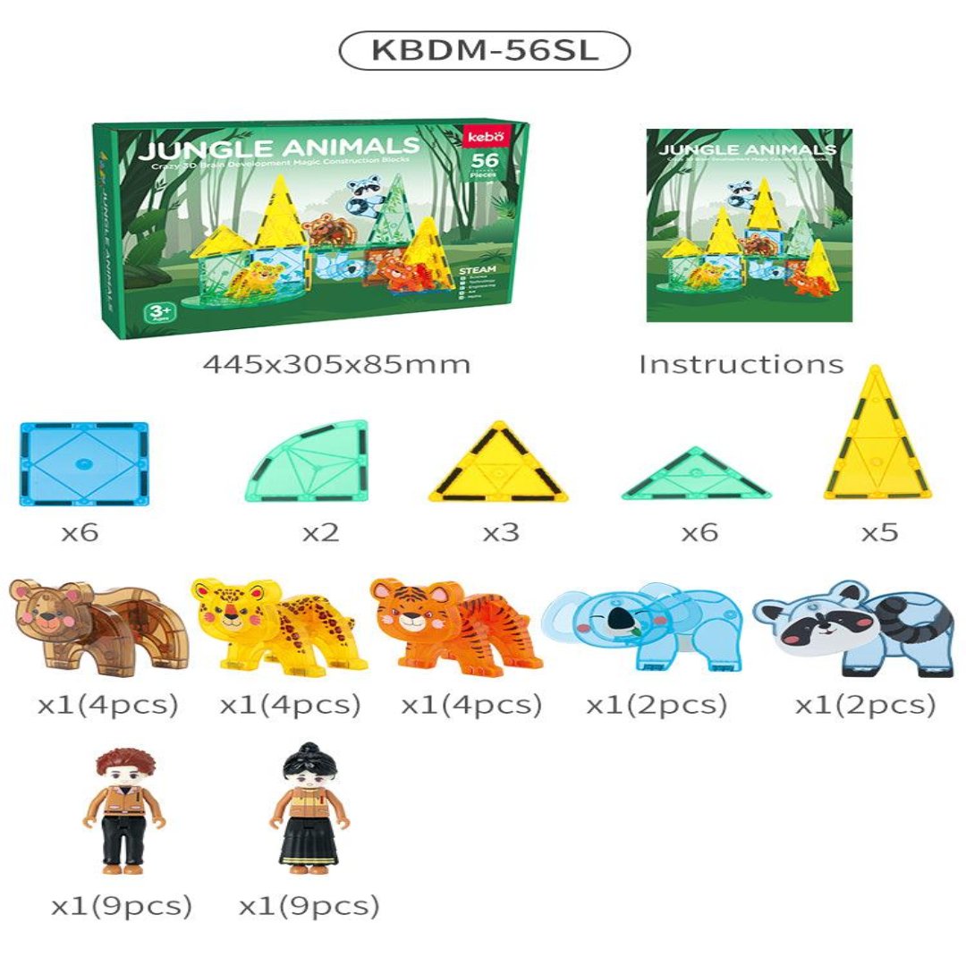 Magnetic Tiles Jungle Animals