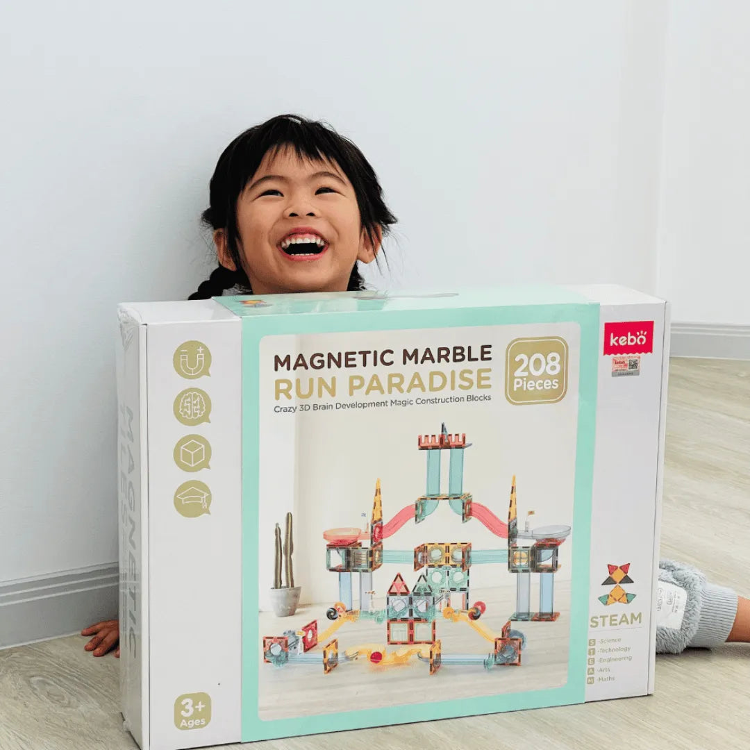 Magnetic Marble Run -208 Pcs – BabyCoo Aus Magnetic Marble Run -208 Pcs – BabyCoo Aus