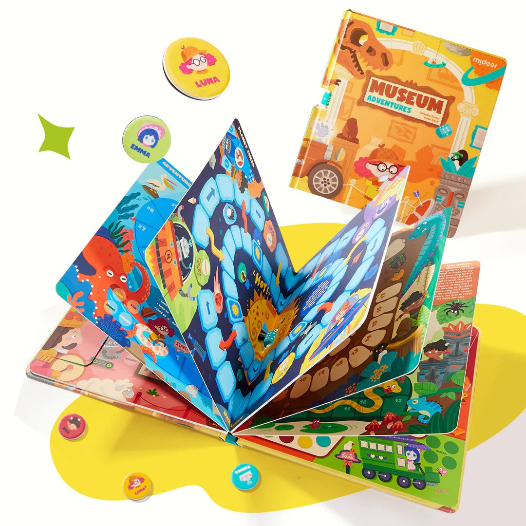 Mideer 6-in-1 Board Game Book: Museum Adventures