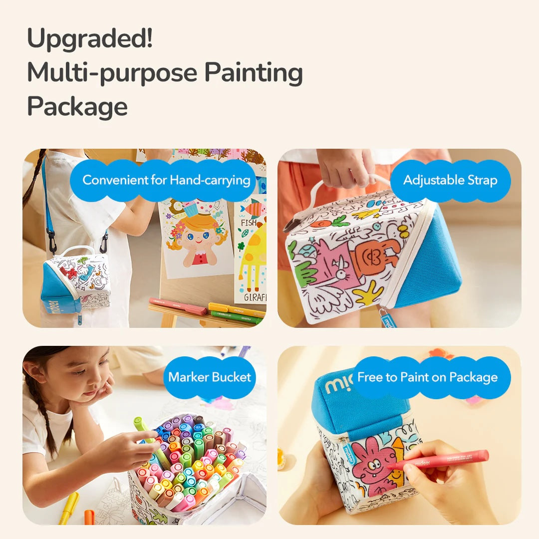 Mideer Acrylic Markers Doodle Pack - Washable Kids Paint Pens 