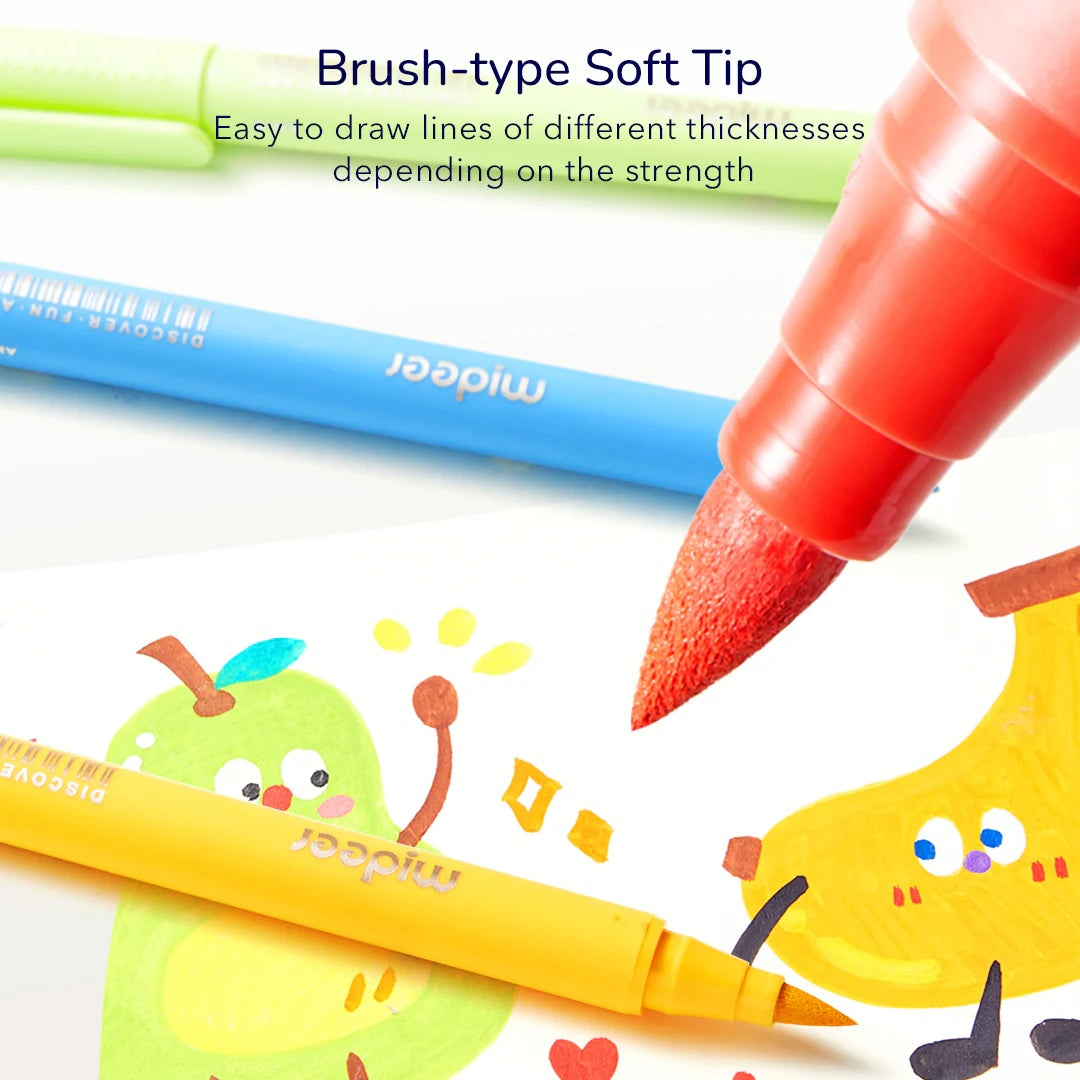 Mideer Acrylic Markers Doodle Pack - Washable Kids Paint Pens (36 / 60 Colours)