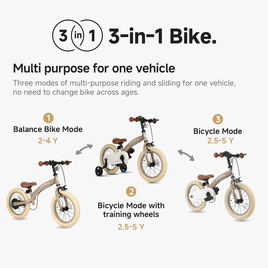 Qplay Miniby 3-in-1 Kids Bike (14 Inch)