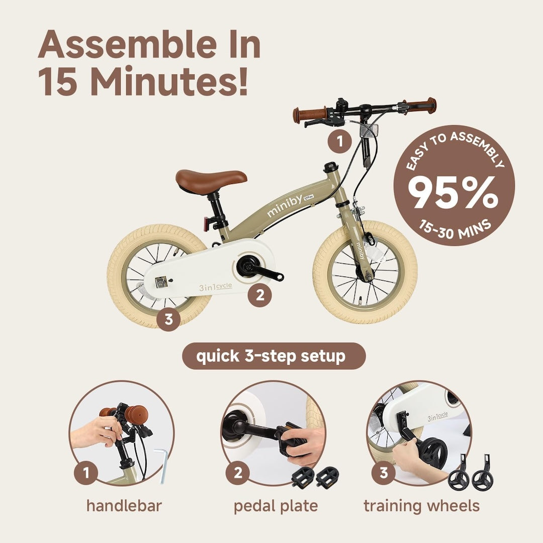 Qplay Miniby 3-in-1 Kids Bike (14 Inch)