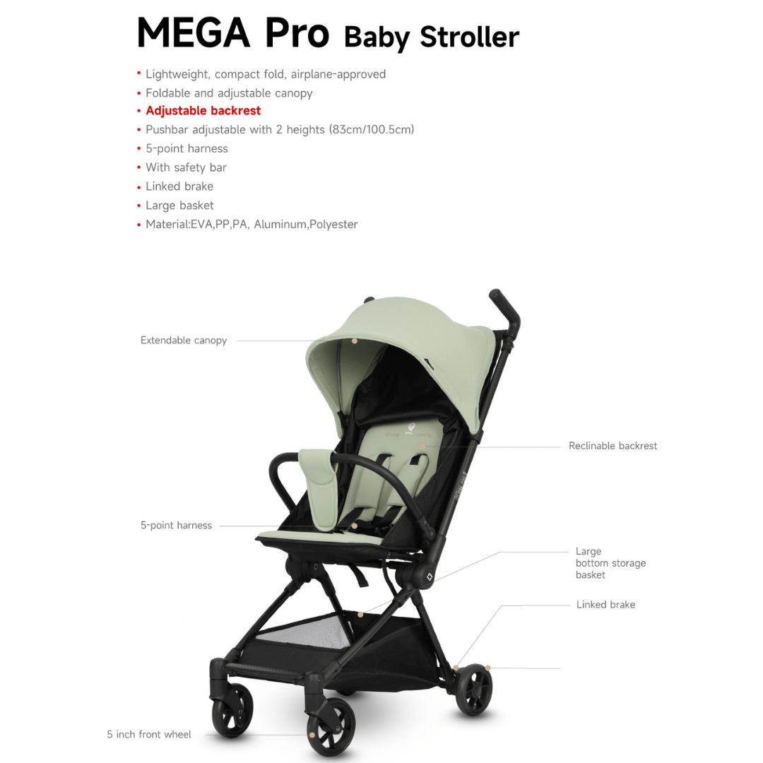 Qplay Mega Pro Baby Stroller (0–48 Months)