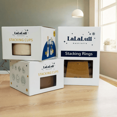 LaLaLull Australia® Silicone Stacking Cups – Night 6M+