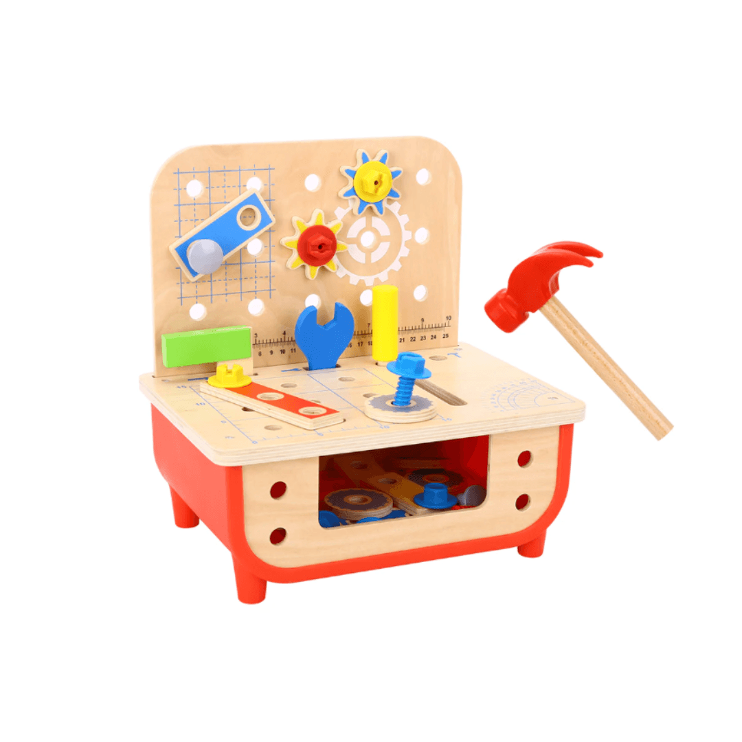 Tooky Toy Deluxe Wooden Work Bench Kids Toy 3+